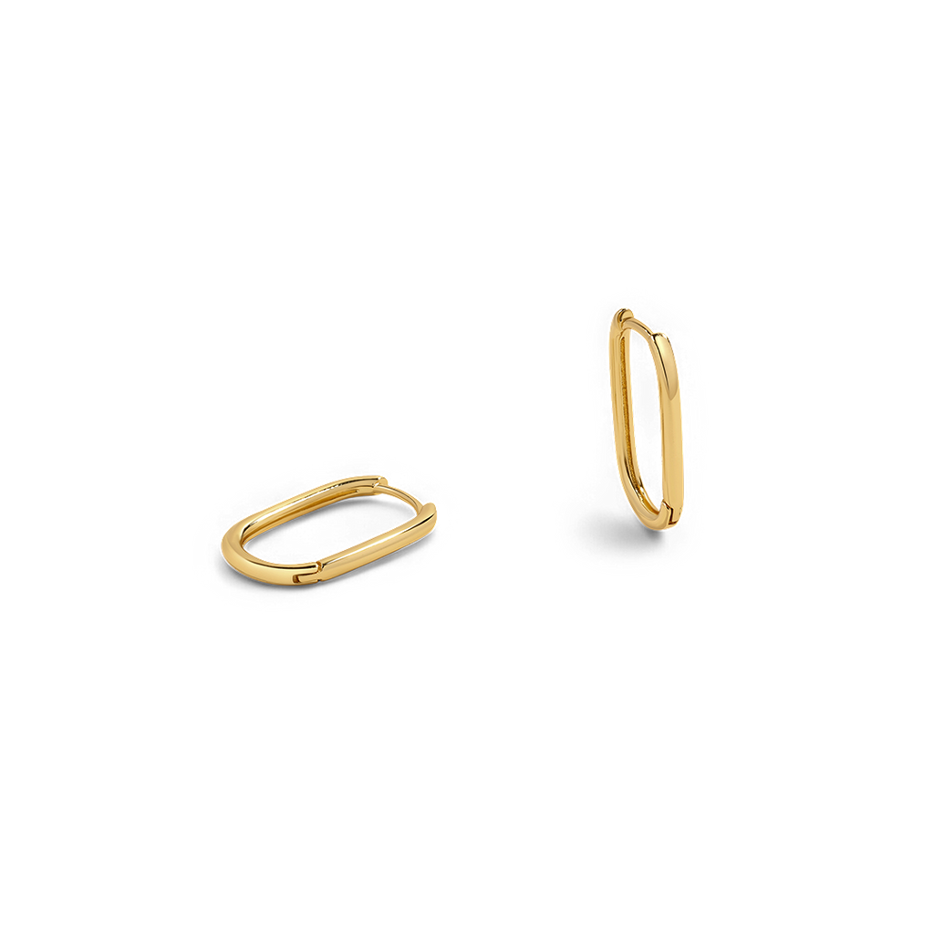 Retro Box Huggie Hoop Earrings