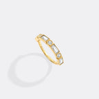 Personalized Round and Baguette Birthstone Ring