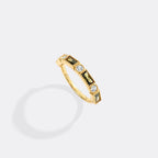 Personalized Round and Baguette Birthstone Ring