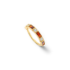 Personalized Round and Baguette Birthstone Ring