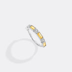 Personalized Round and Baguette Birthstone Ring