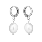 Freshwater Pearl Drop Huggie Earrings