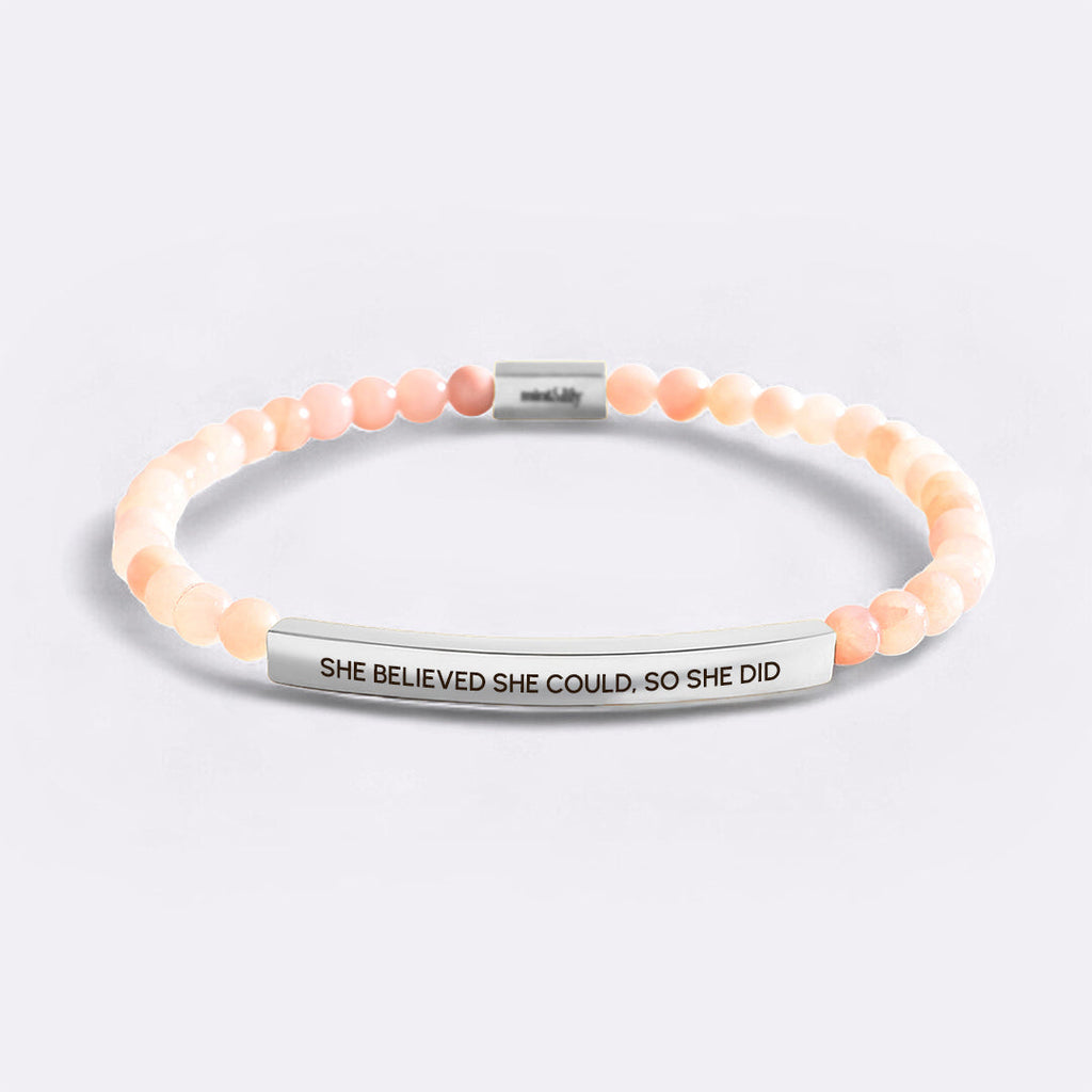 She Believed She Could, So She Did Beaded Inspire Bracelet