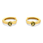Solitaire Birthstone Huggie Hoop Earrings
