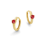 Solitaire Birthstone Huggie Hoop Earrings