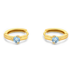 Solitaire Birthstone Huggie Hoop Earrings