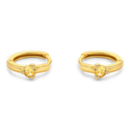 Solitaire Birthstone Huggie Hoop Earrings