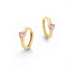 Solitaire Birthstone Huggie Hoop Earrings