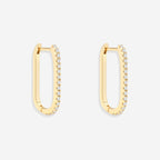 Square Pave Hoop Earrings