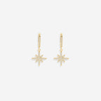 Starburst Drop Huggie Earrings
