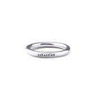 Sterling Silver Stamped Stackable Name Ring