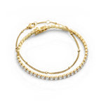 Tennis Bracelet and Satellite Chain Bracelet Bundle
