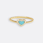 Tiny Gemstone Heart Stacking Ring