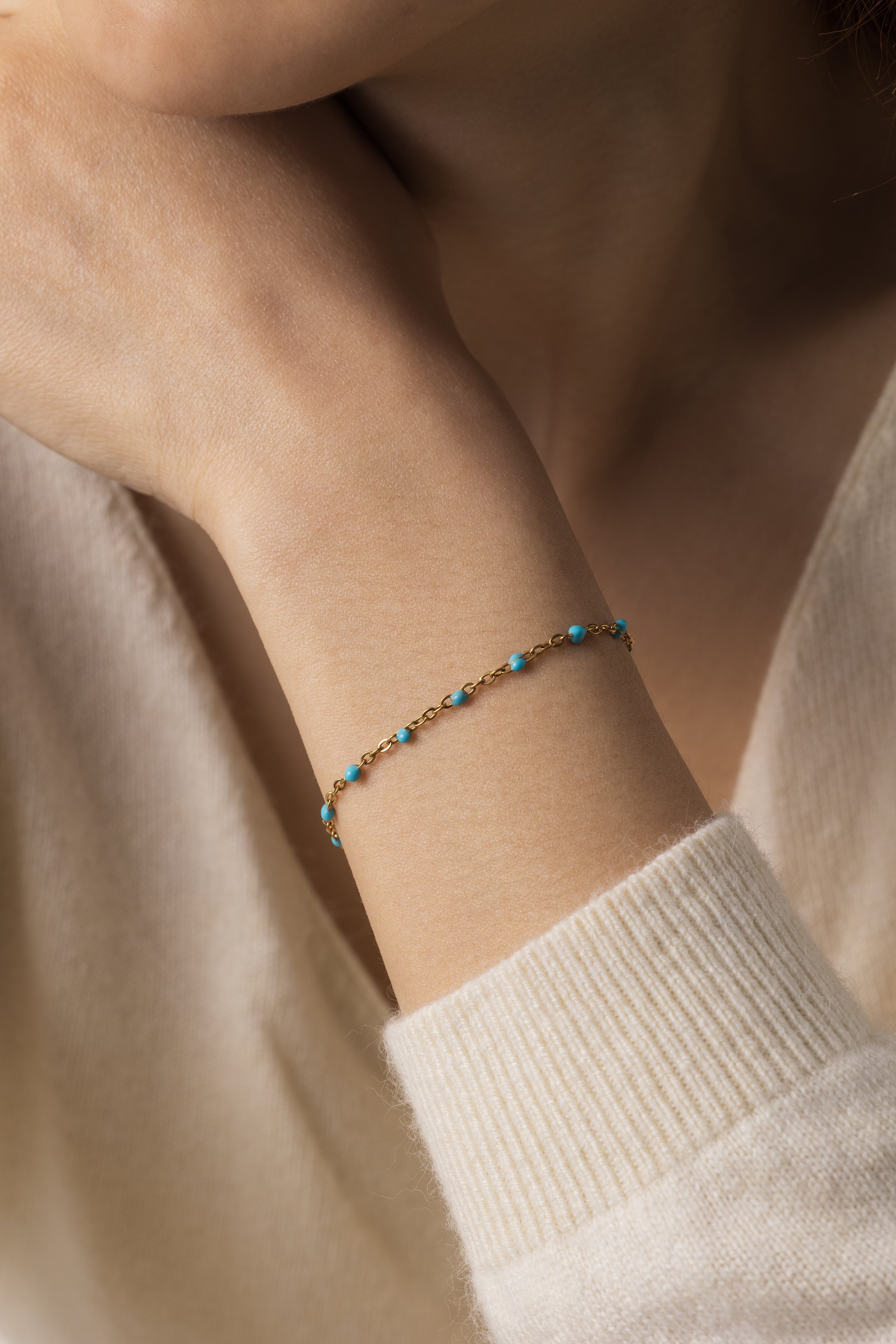Turquoise Beaded Station Bracelet