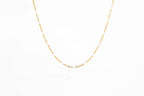White Beaded Station Necklace