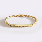 Because I F♡cking Sparkle Gold Beaded Inspire Bracelet