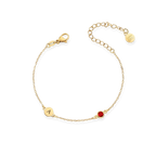 Dainty Initial and Birthstone Bracelet