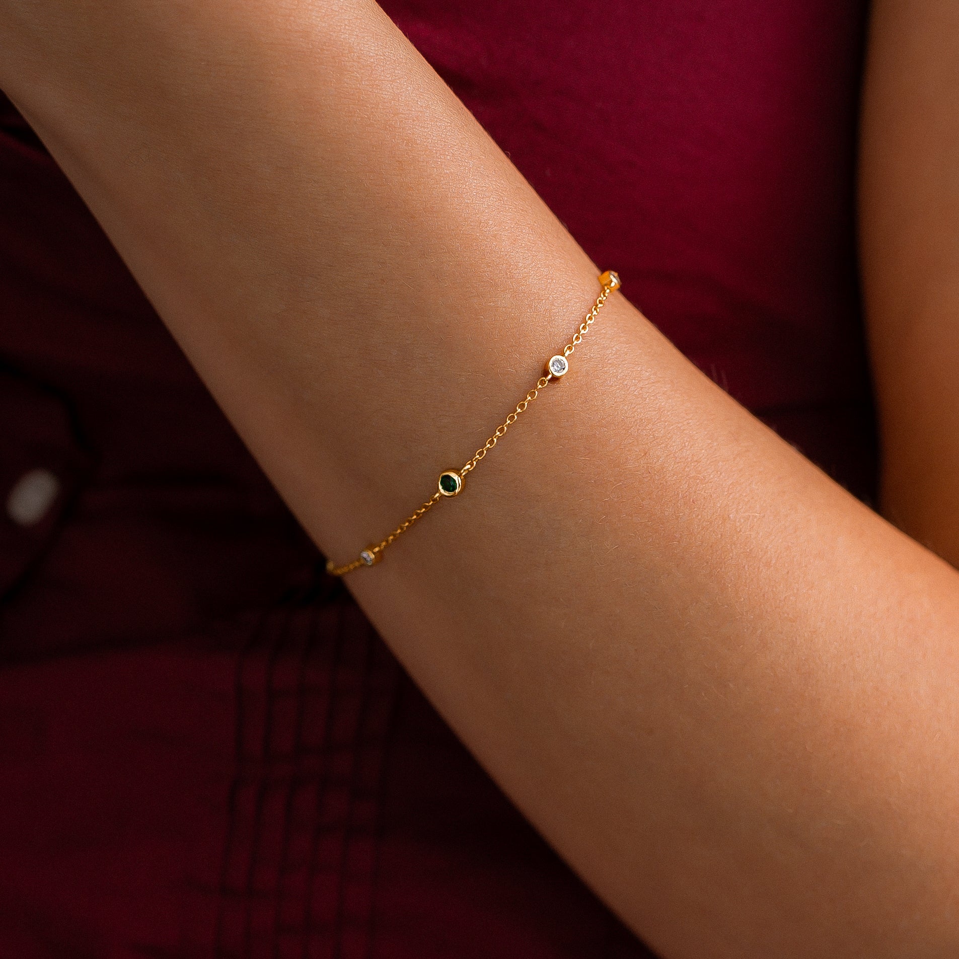 October Birthstone Station Bracelet
