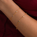 August Birthstone Station Bracelet
