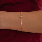 April Birthstone Station Bracelet