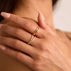 Crescent Moon Diamond Ring