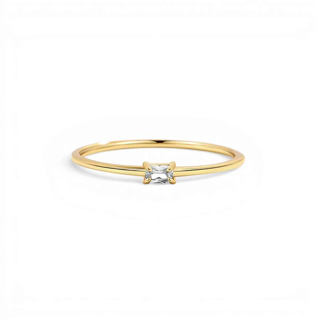 Diamond Dainty Baguette Stacking Ring