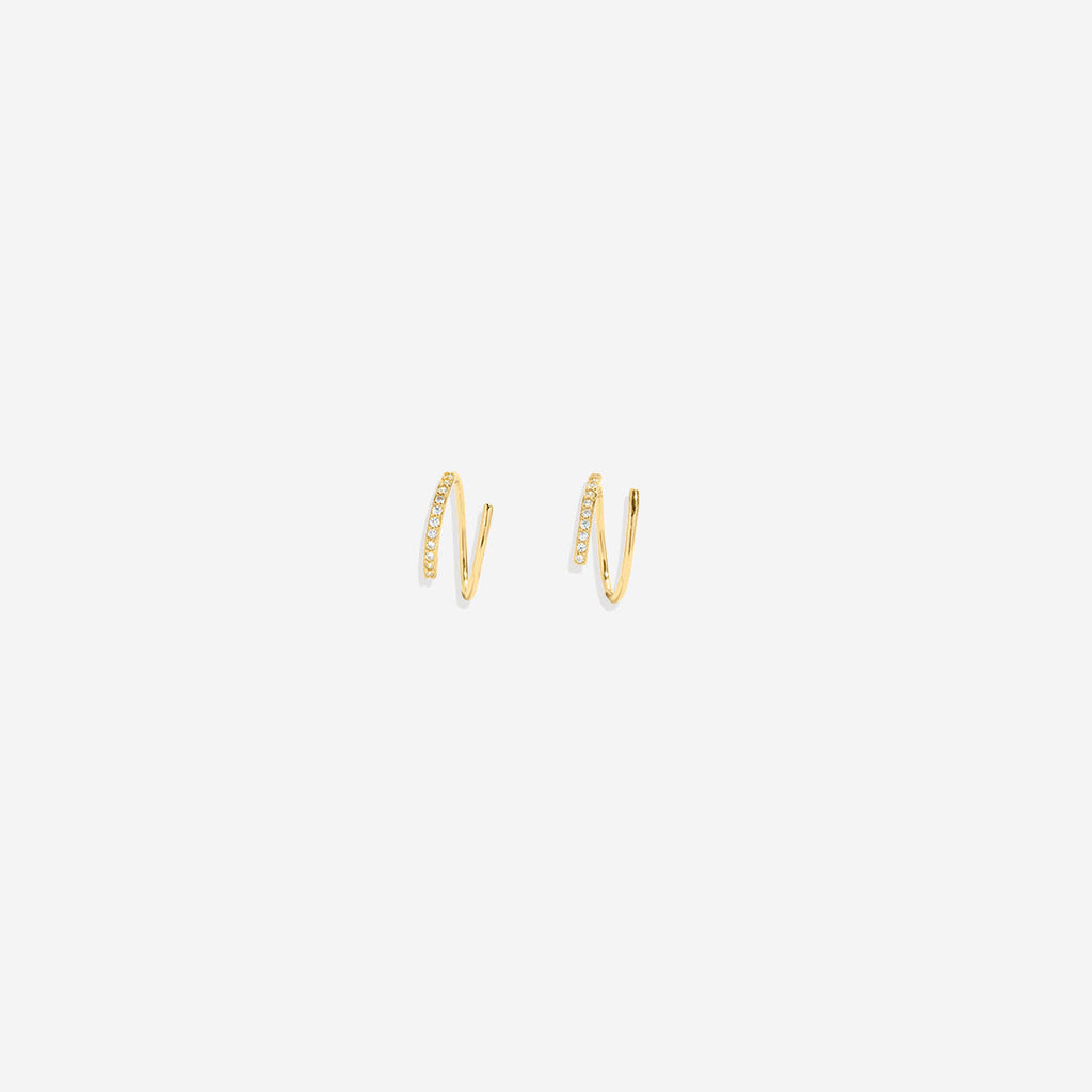 Double Loop Huggie Hoop Earrings