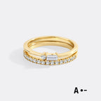 Morse Code and Micro Pave Eternity Ring Stacking Set