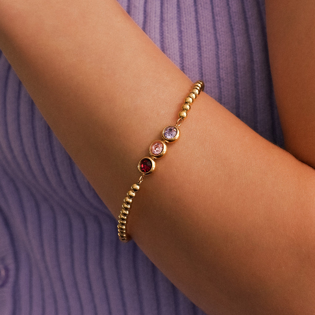 Personalized Birthstone Beaded Bracelet