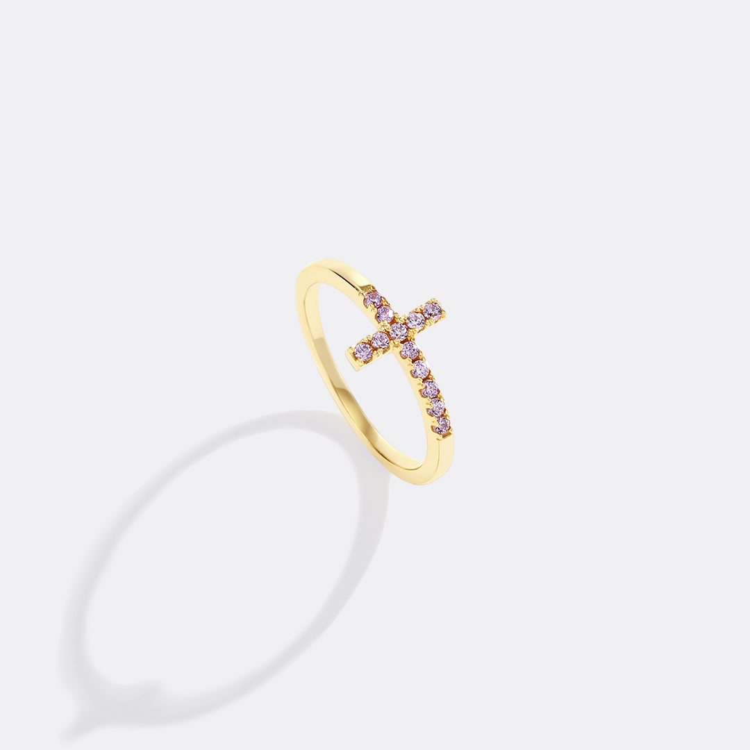 Birthstone Cross Ring