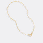 Pave Mint Paperclip Necklace