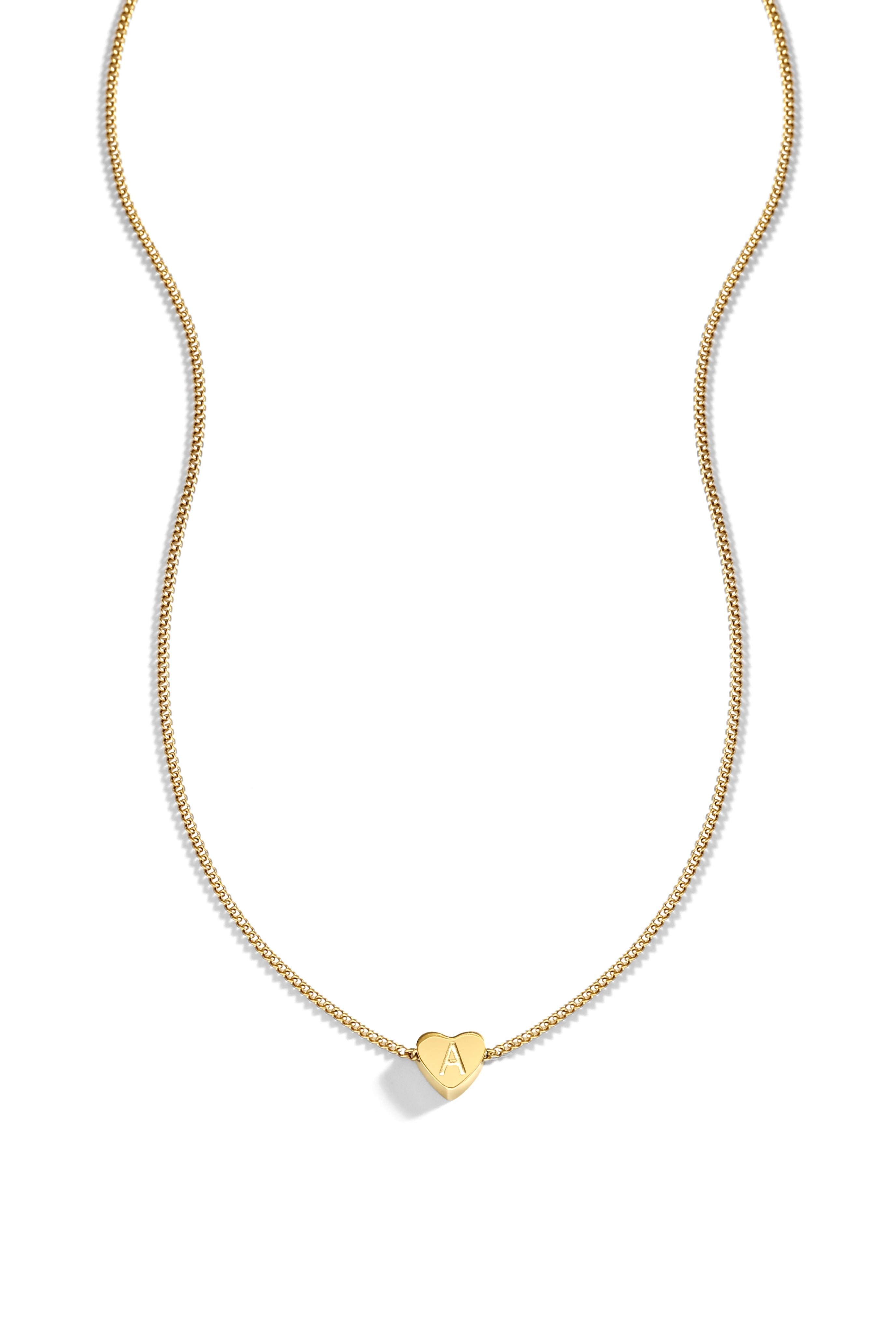 Dainty Heart Stacking Initial Necklace