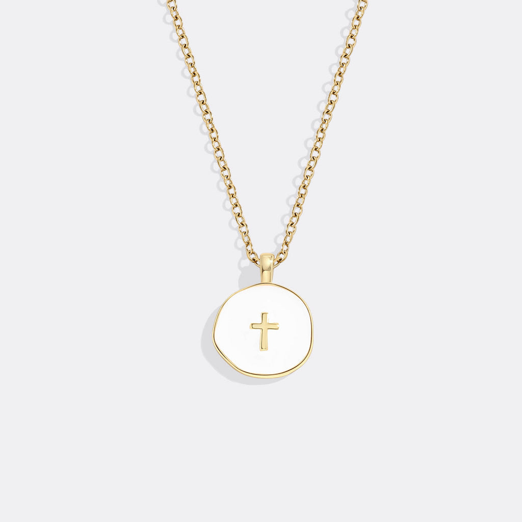 Minimalist Enamel Cross Pendant