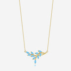 Birthstone Leaf Pendant Necklace
