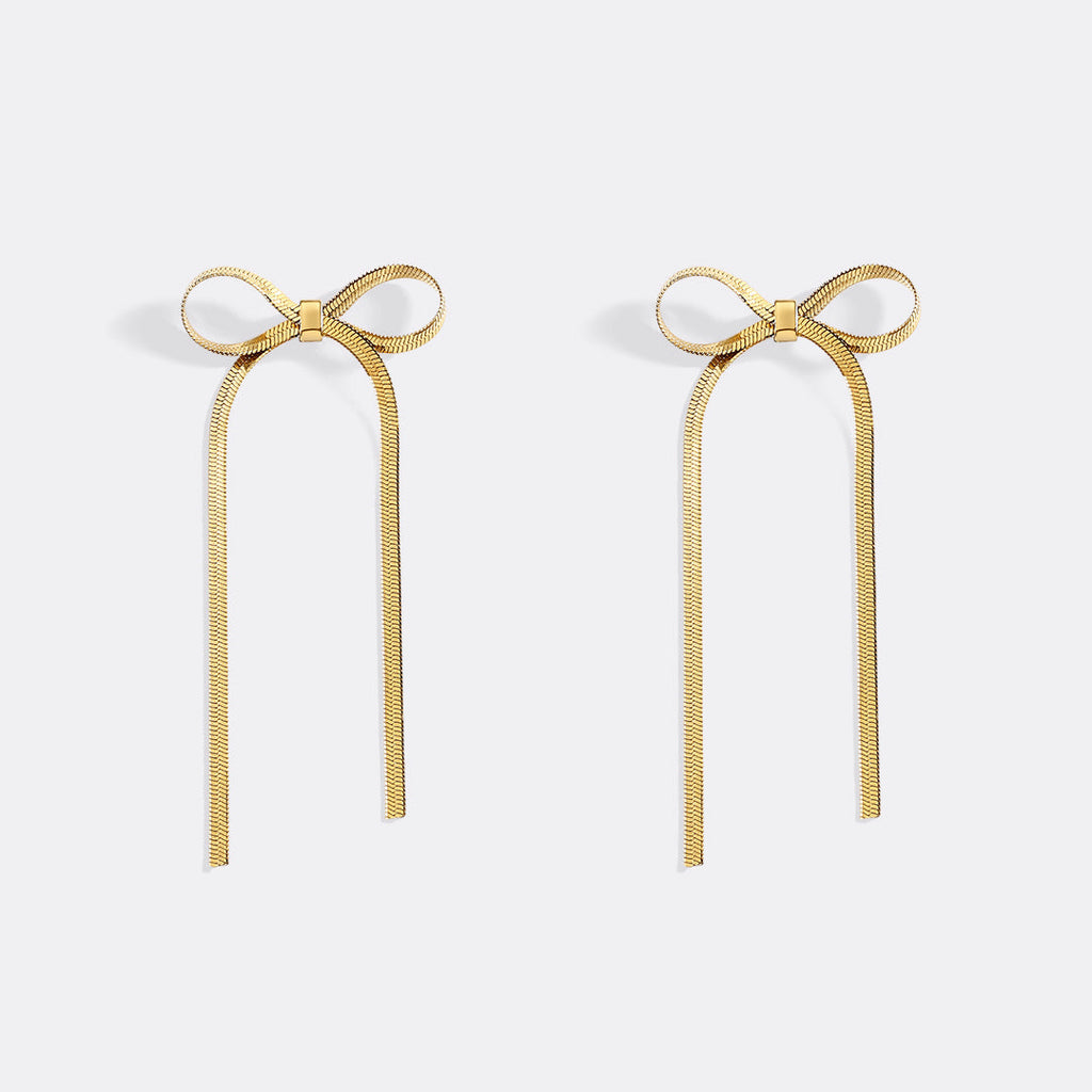 Herringbone Bow Earrings