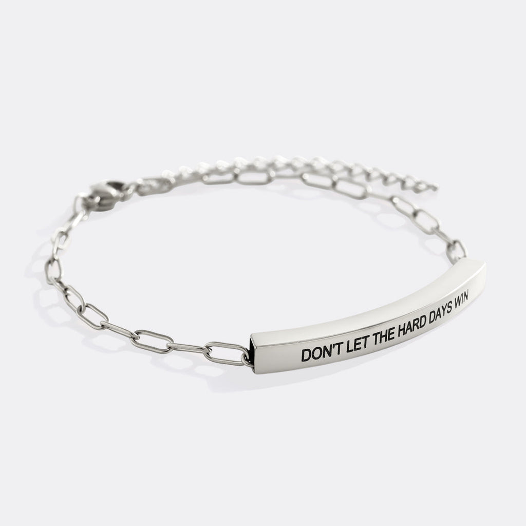 Don't Let The Hard Days Win Inspire Paperclip Bracelet
