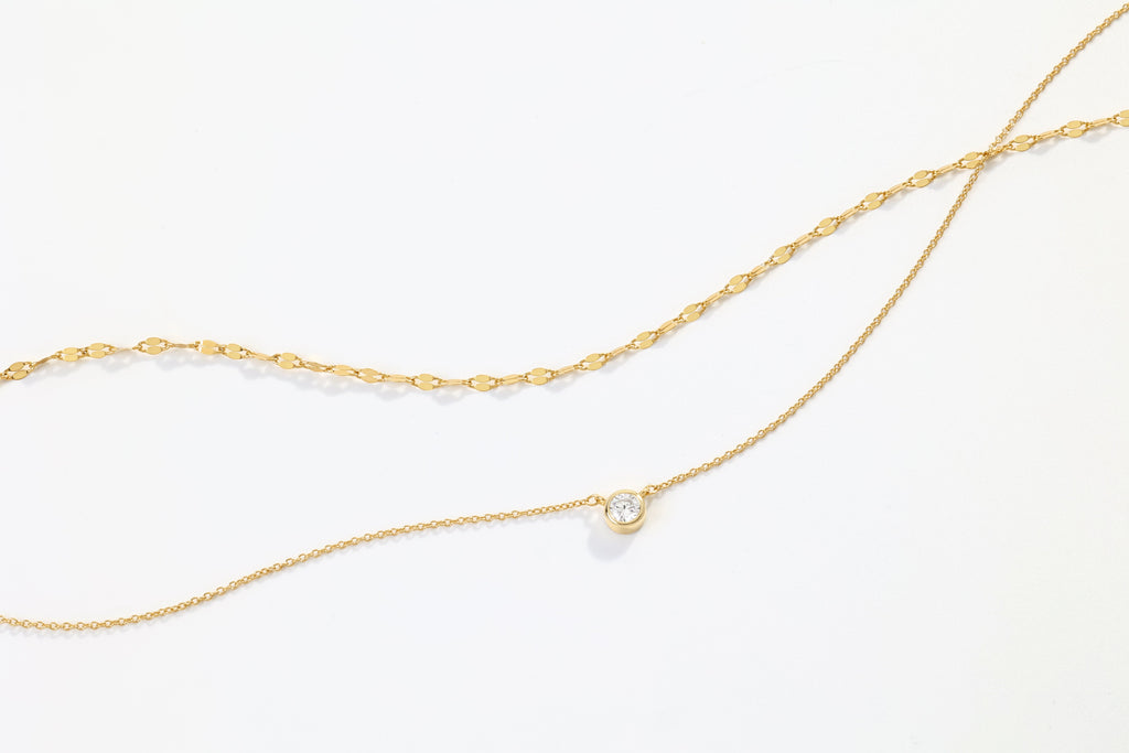 Classic Bezel Necklace and Petal Chain Set