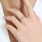 Crescent Moon Diamond Ring