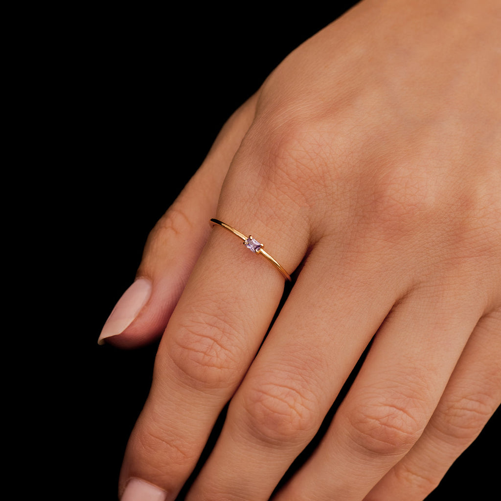 Diamond Dainty Baguette Stacking Ring