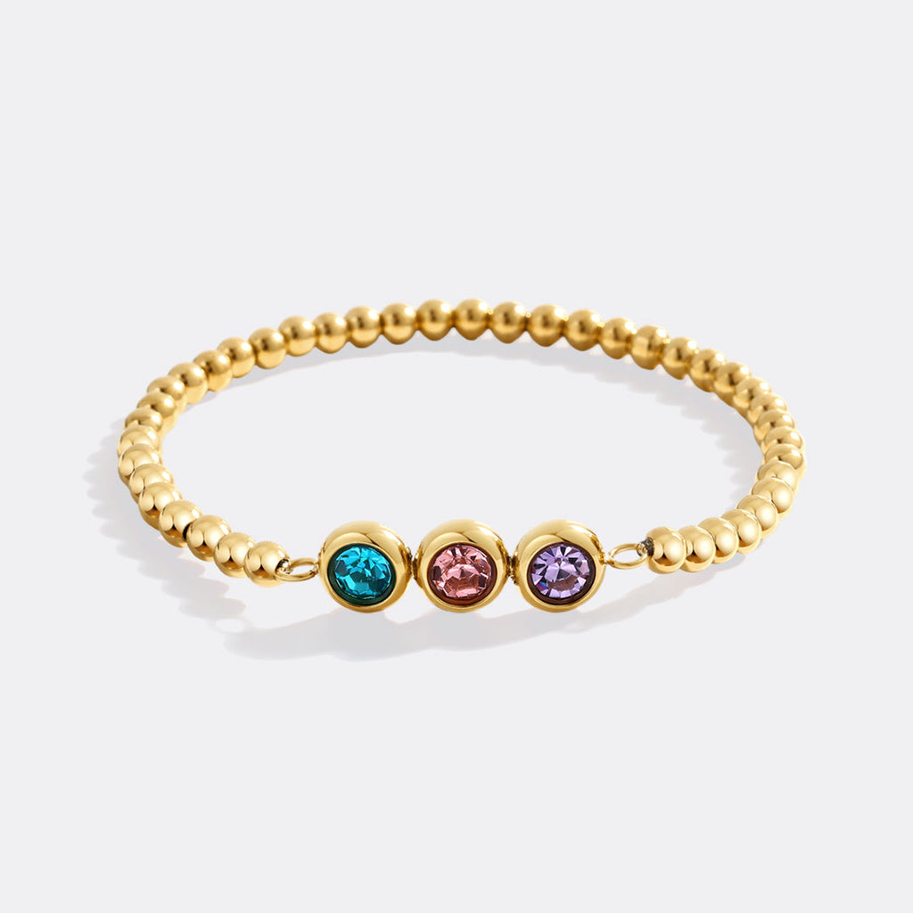Personalized Birthstone Beaded Bracelet