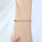 Paperclip Bracelet with Gemstone Accents