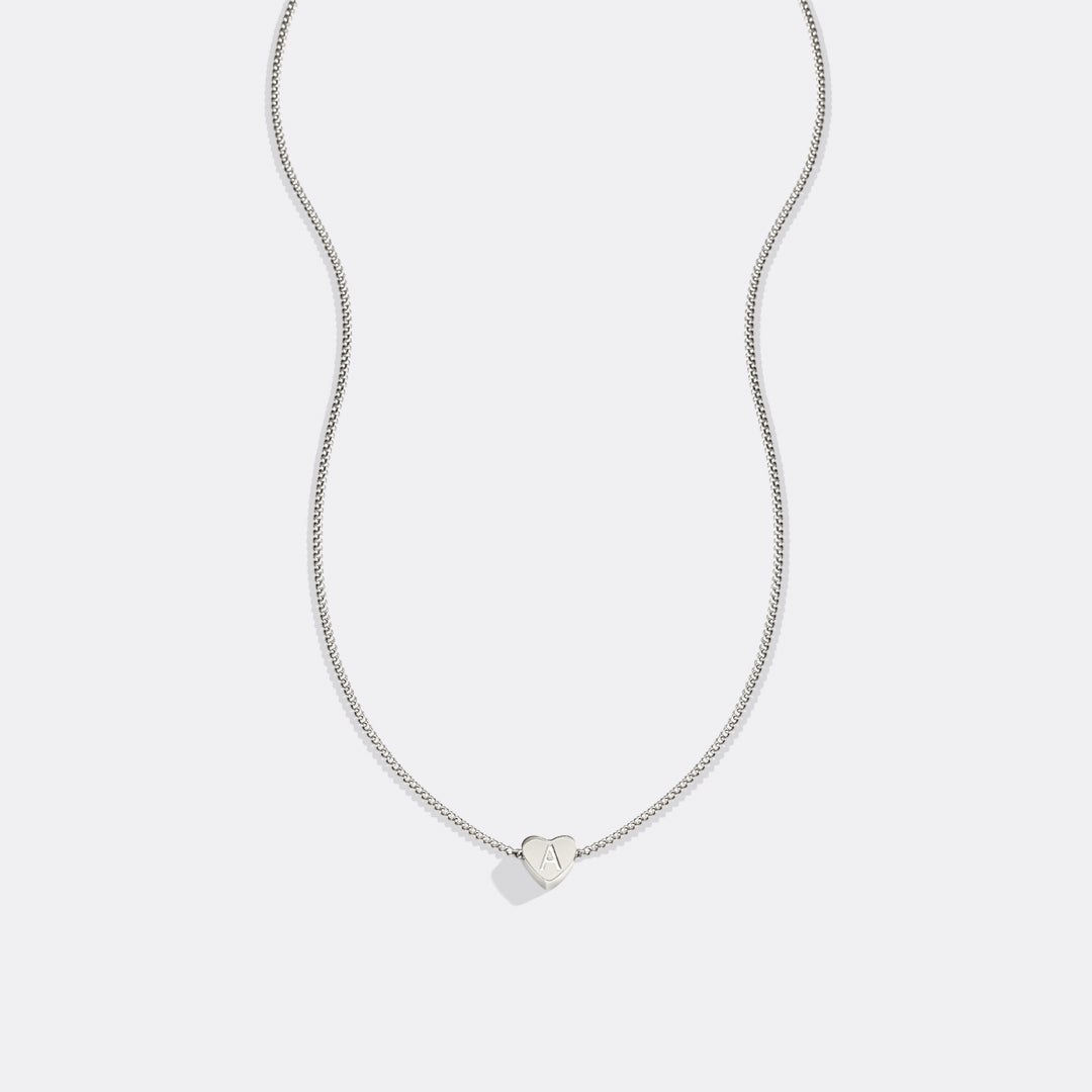 Dainty Heart Stacking Initial Necklace