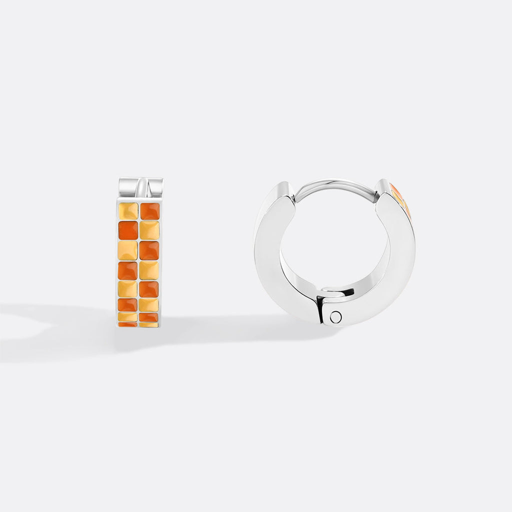 Checkered Hoop Earrings