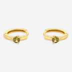 Solitaire Birthstone Huggie Hoop Earrings