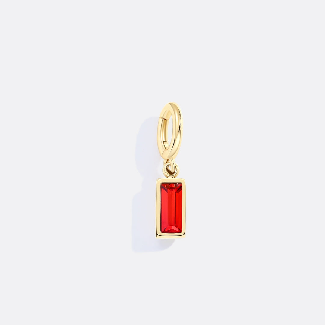 Dainty Baguette Birthstone Charm