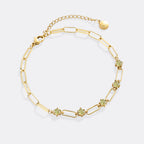 Paperclip Bracelet with Gemstone Accents