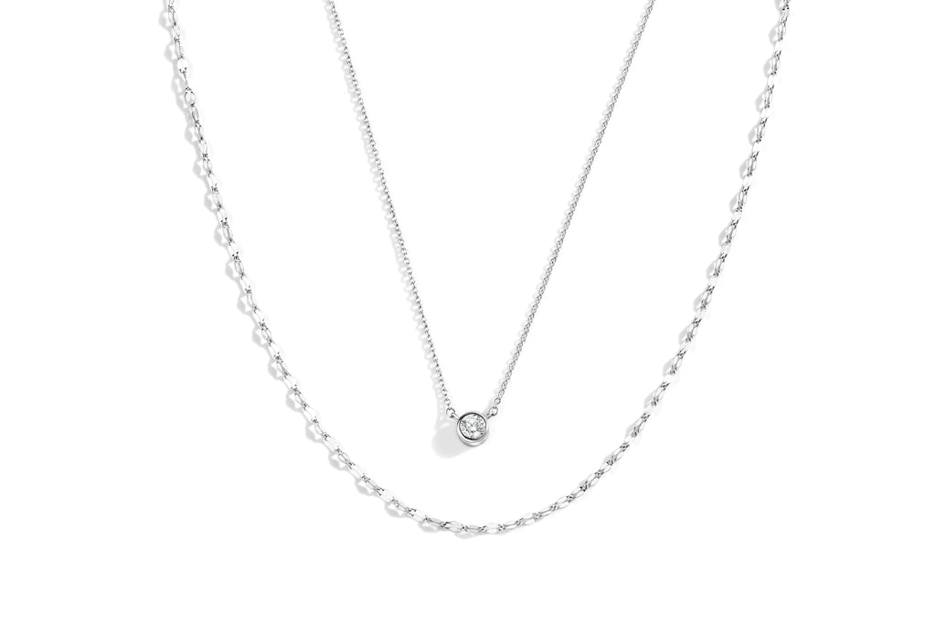 Classic Bezel Necklace and Petal Chain Set