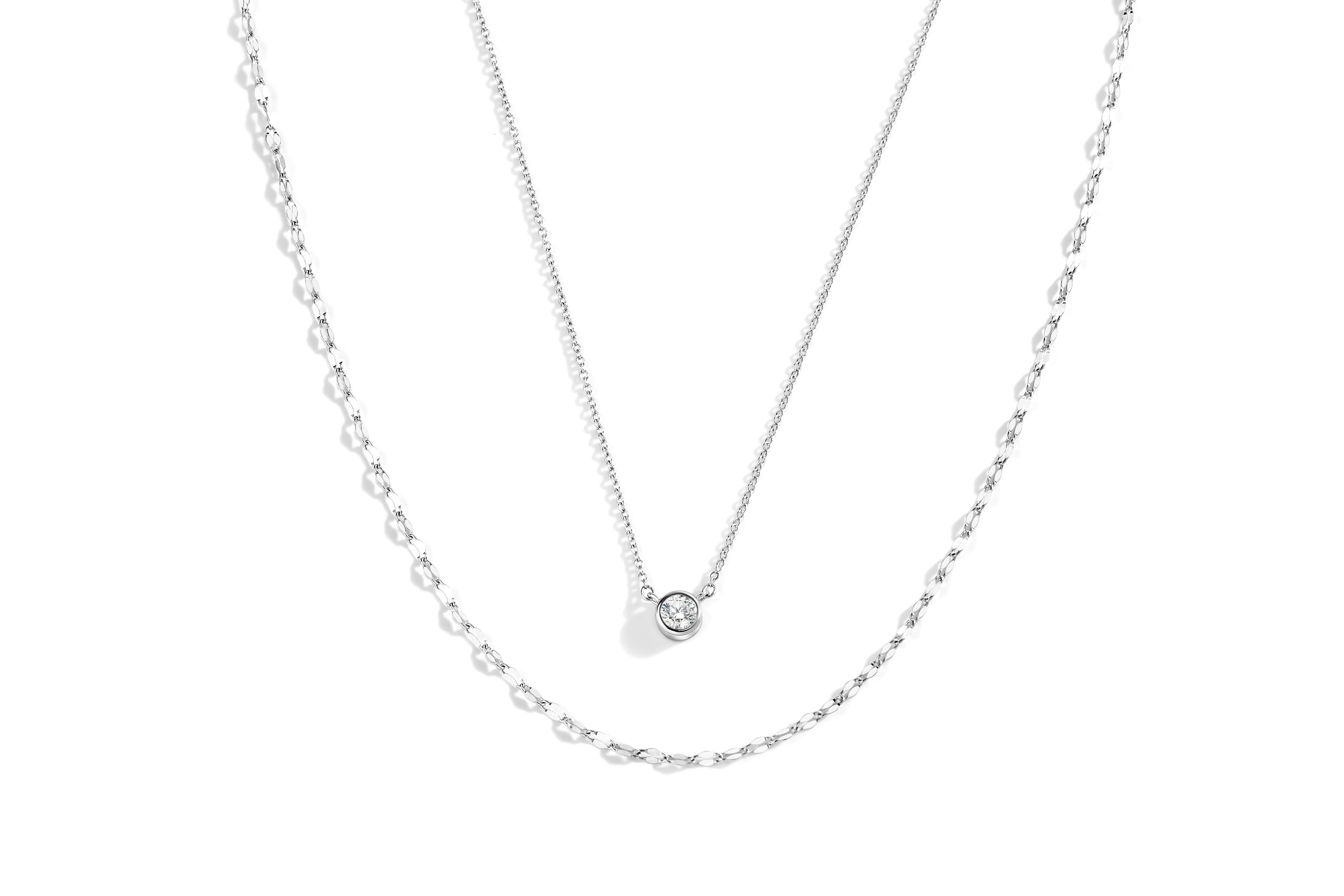 Classic Bezel Necklace and Petal Chain Set