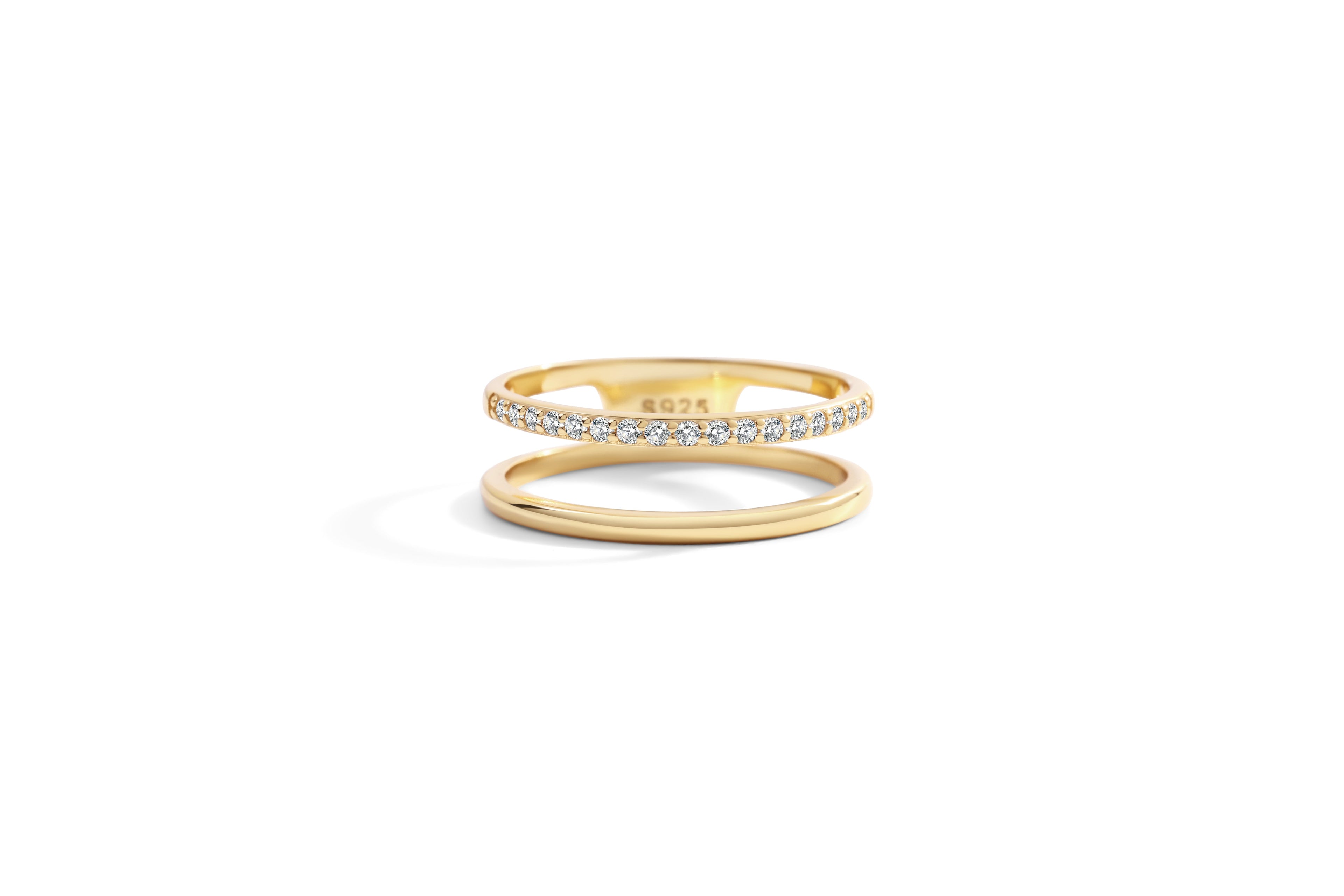Double Band Pave Ring