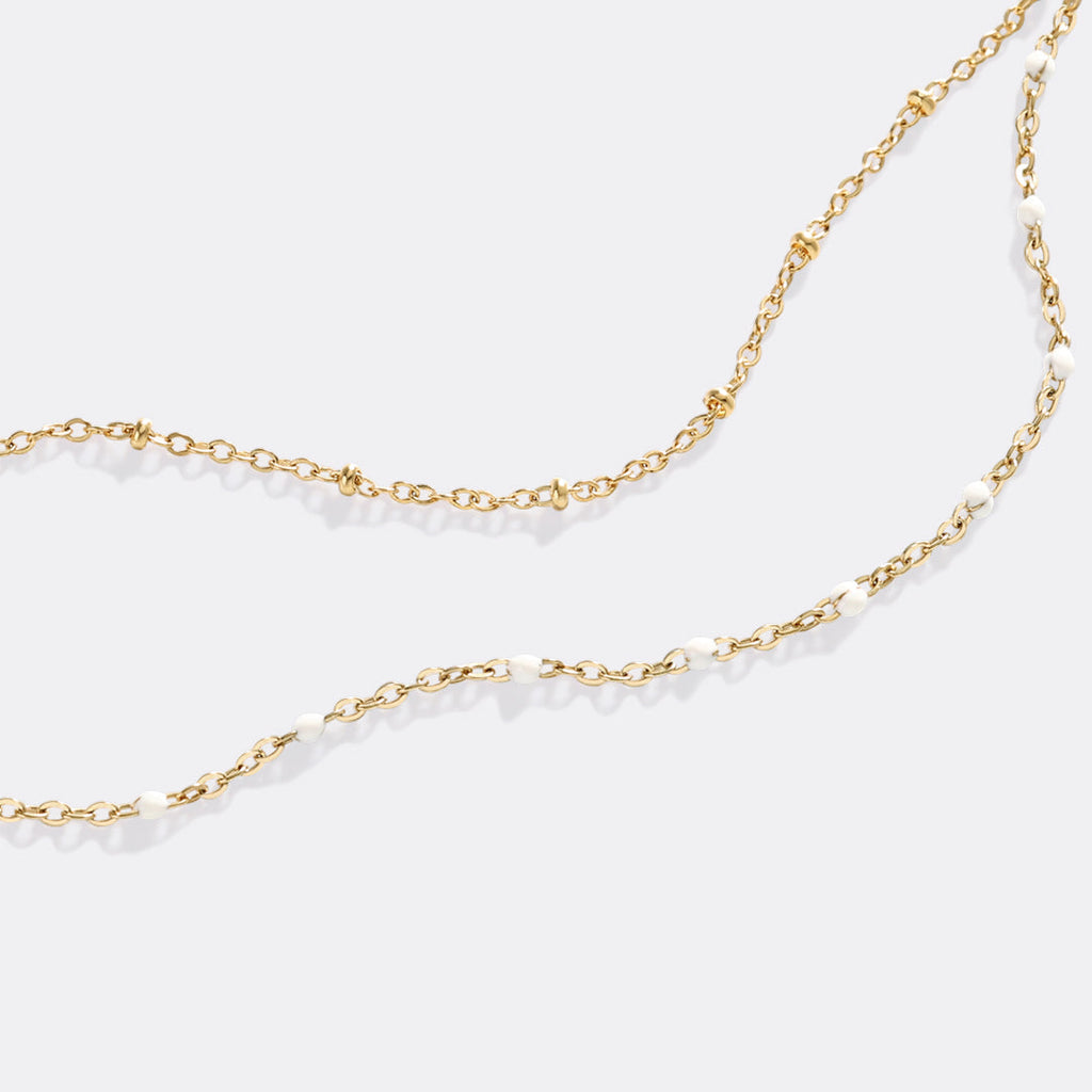Dainty Double Chain Beaded Bracelet